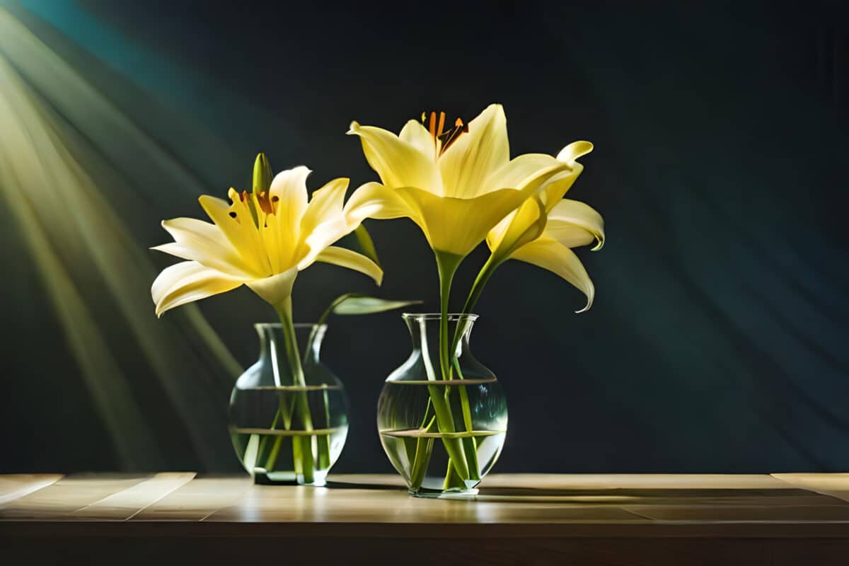 Une eau pure et régulièrement renouvelée garantit la longévité des plantes exposées en vase